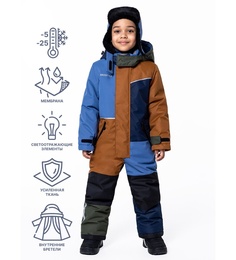 Комбинезон детский NIKASTYLE 8з2123, джинсовый, кэмел, 104