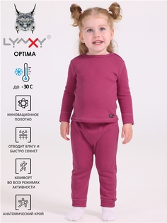 Термобелье детское комплект Lynxy 630дев038Д1, Ярко-розовый, 92