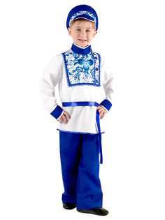 Карнавальный костюм Вестифика Гжель мальчик, синий; белый, 128