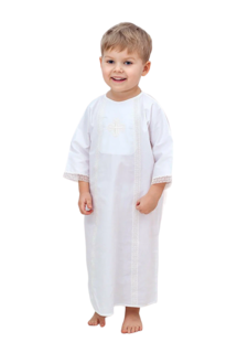 Антон (1 пр., Крестильная рубашка для МАЛЬЧИКА) Белый, 6-9 мес Makkaroni Kids