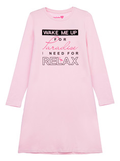 Сорочка ночная трикотажная для девочек PlayToday, светло-розовый, 146