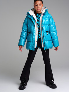 Куртка текстильная с полиуретановым покрытием для девочек PlayToday, голубой, 158