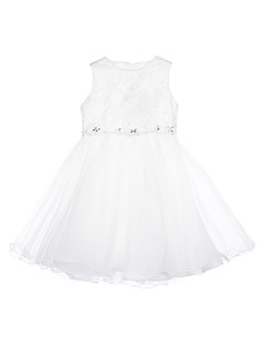 Платье текстильное для девочек PlayToday, бежевый, 122