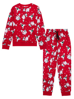 Пижама трикотажная для девочек PlayToday, красный, 146