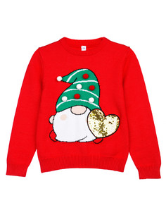 Джемпер трикотажный для девочек PlayToday, красный, 122