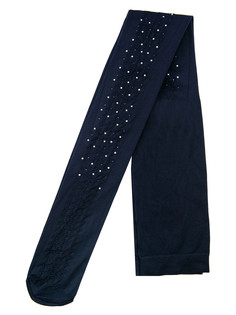 Колготки трикотажные эластичные для девочек PlayToday, тёмно-синий, 140-152