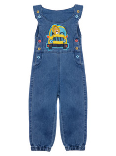 Полукомбинезон детский текстильный джинсовый для мальчиков PlayToday, голубой, 80