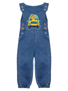 Полукомбинезон детский текстильный джинсовый для мальчиков PlayToday, голубой, 80