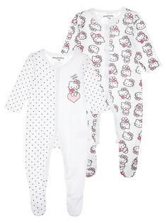 Комбинезон для девочек PlayToday, 2 шт в комплекте, белый,светло-розовый, 56