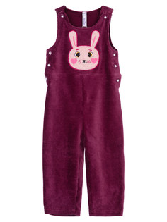 Полукомбинезон детский трикотажный для девочек PlayToday, бордовый, 86