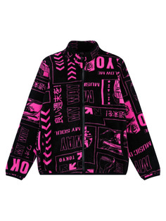 Куртка трикотажная для девочек PlayToday, фиолетовый,черный, 140