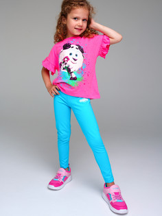 Фуфайка трикотажная для девочек PlayToday (футболка), фуксия, 104