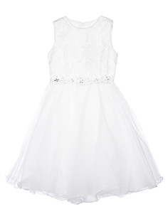 Платье текстильное для девочек PlayToday, бежевый, 152