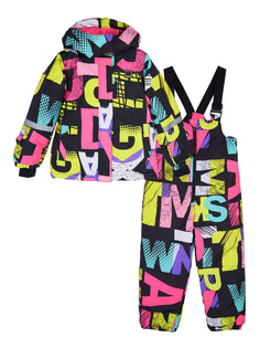 Комплект для девочек PlayToday: куртка, полукомбинезон, цветной, 104