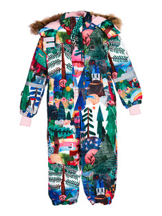 Комбинезон текстильный с полиуретановым покрытием для девочек PlayToday, цветной, 104