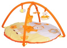 Игровой развивающий коврик Mioshi "Мягкий медвежонок", с подвесными игрушками, 85х85х45 см