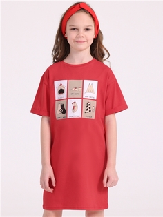 Платье детское Апрель 250дев001Д1У, красный91 Шесть котиков, 128