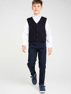 Жилет трикотажный для мальчиков PlayToday, тёмно-синий, 128