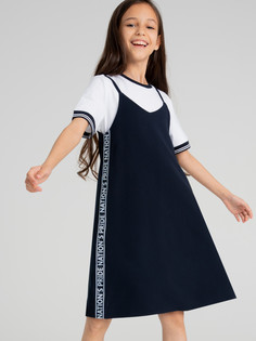 Сарафан текстильный для девочек PlayToday, тёмно-синий, 158