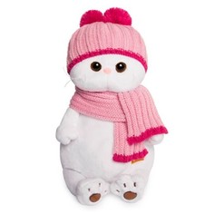 Мягкая игрушка BUDI BASA Кошечка Ли-Ли в розовой шапке с шарфом, 24 см