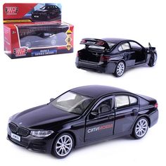 Модель машины Технопарк "BMW 5-ER Sedan, Сити Мобил", черная, металлическая, 12 см