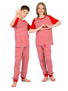 Пижама детская N.O.A. 11040, красный в полоску, 158 NOA