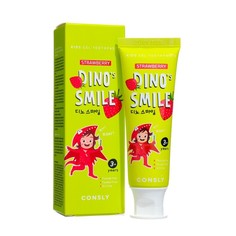 Детская гелевая зубная паста Consly DINOs SMILE c ксилитом и вкусом клубники, 60 г