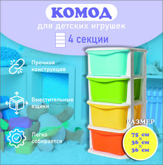 Комод детский КАМ04 4 секции No Brand