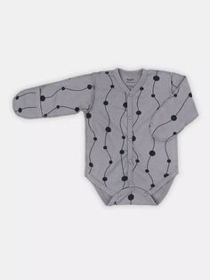 Боди с длинным рукавом Rant HUGS AND KISSES Pattern Grey р.62 РАНТ