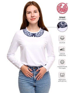 Лонгслив детский Апрель 1ДДЛД2553804, белый Ажурный воротник, 164