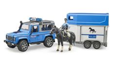 Игрушечная машинка Bruder Внедорожник полицейский с прицепом, фигуркой и лошадью 02-588