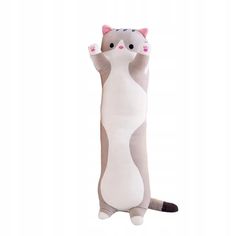 Мягкая игрушка Кот-батон цвет серый 50 см No Brand