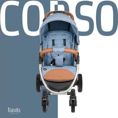 Прогулочная коляска Nuovita Corso (Denim, Argento/ Джинсовая, Серебристый)
