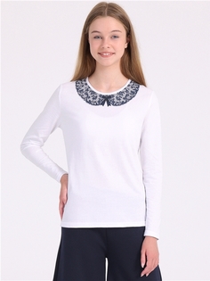 Лонгслив детский Апрель 1ДДЛД2553001, белый Ажурный воротник, 164
