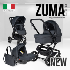 Коляска детская модульная 3 в 1 Farfello Zuma Trio Comfort Z-33 цвет черный