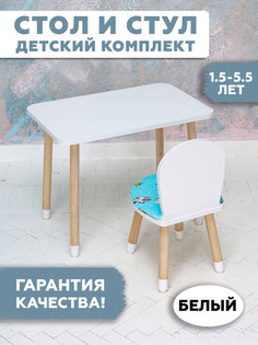 Комплект детской мебели RuLes стол и стул, ножки цилиндрической формы в носочках