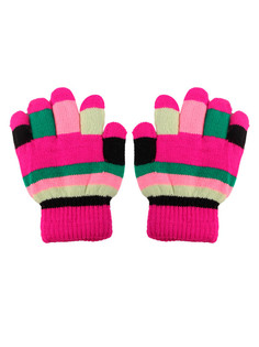 Перчатки детские Little Mania ZW-ANG49, фуксия, жёлтый, зелёный, чёрный, розовый, 13