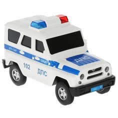 Машина Технопарк UAZ HUNTER Полиция 15 см, свет, звук, пластик НUNТЕRВLАСК-15РLРОL-WН