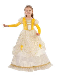 Карнавальный костюм Batik 2071 к-19 Принцесса Анабель, белый, желтый, 122 Батик