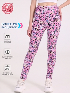 Леггинсы детские Апрель 1ДРЛ1609804н, сердечки леопард на розовом, 158