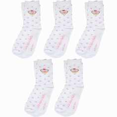 Носки для девочек ХОХ 5-D-3R8 цв. белый; розовый р. 34