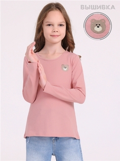 Лонгслив детский Апрель 1ДДЛД3569001, светло-розовый245 Мишка вышивка, 134
