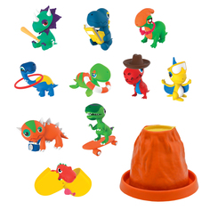 Коллекционная фигурка Crazy Dino-сюрприз динозавра в вулкане Volcano, 10 героев, CD04