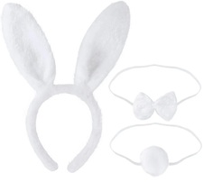 Набор карнавальный COSY уши Зайца белые, хвост, галстук-бабочка 12 наборов