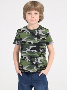 Футболка детская Апрель 1ПДФК3585804н, камуфляж патруль, оливковый35, 134