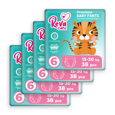 Подгузники трусики Reva Care детские размер XXL для детей с весом 15-30 кг 152 шт 4 уп