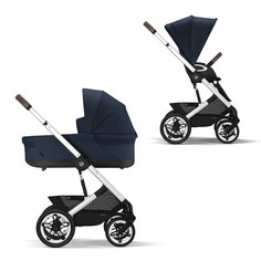 Коляска детская Cybex Talos S Lux, Ocean Blue, c накидкой и дождевиком