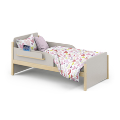Кровать детская с бортиками, с полкой Baby Master Liu 160х80 натуральный-кашемир Aton