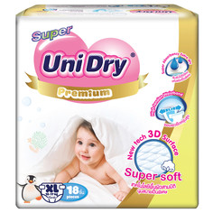 Ультрамягкие детские подгузники UNIDRY Siper Soft, XL, 12-17 кг, 18шт