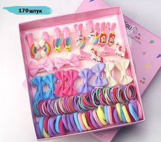 Резинки для волос и заколки FOR YOU zak170, 170 шт разноцветный